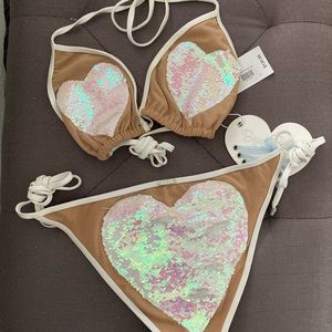 Beach Bunny Heartbreaker large top and medium bottom.